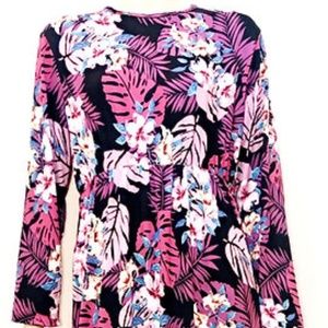 DEVORAH'S SECRET Modest Robe Empire Waist Mauve Leaves